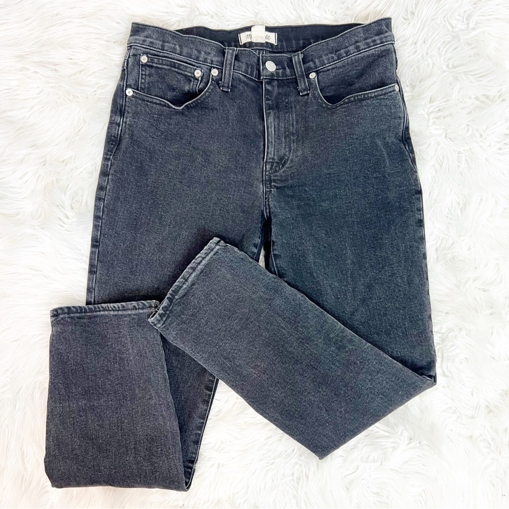 MADEWELL BLACK MID RISE TOMBOY STRAIGHT JEANS WOMENS SZ 28